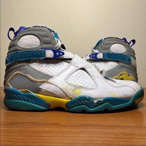 Nike Air Jordan 8 VIII Retro White Aqua Wmns Women’s Size 9 Sneakers Shoes